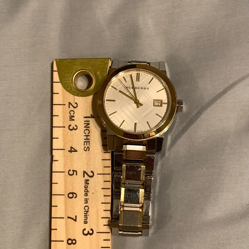 Burberry Wristwatch Women 34mm Two Tone BU9115 Swiss Made Sapphire Crystal Check